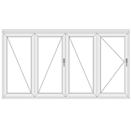 4 dalių sulankstomos medinės durys